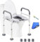 NexusSmash Raised Toilet Seat with Handles up to 450lbs, Wide Padded Toilet Seat Risers for Seniors & Handicap, Stand Alone Toilet Safety Chair, Raised Toilet Seat