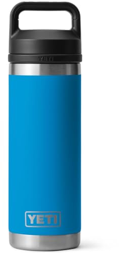 YETI Rambler Bottle Chug, Vaccum Insulated Stainless Steel Bottle with Chug Cap, Big Wave Blue, 18 oz (532 ml)