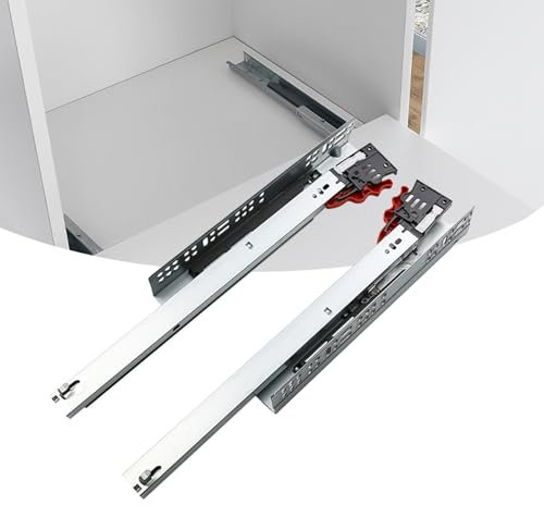 Schwerlastauszug Bodenmontage,1 Paar Unterflurführung Vollauszug 250mm Auszugsschienen Bodenmontage mit Blumtion Soft Close Teleskopschienen Bodenmontage Vollauszug (30cm)