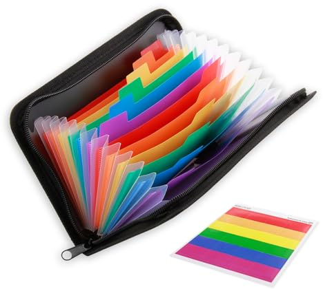 Clasificadores A6 Con Cremallera, Carpeta Archivadora Con 13 Compartimentos, Organizador de Documentos Acordeón Para Cheques, Facturas, Recibos y Tickets