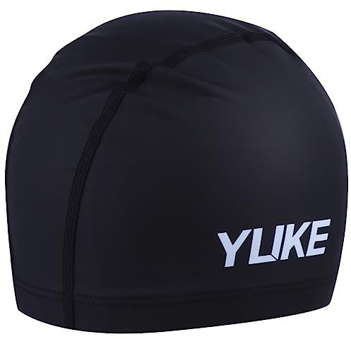 Kisangel 1Stk Damen Badekappe Bademütze Schwarze Badekappe Schwimmbrille für Erwachsene Schwimmer große Badekappe dose Could air Water Proof wasserdichte Badekappe Silikon-Badekappe Black