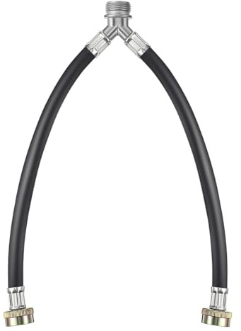 Fangxuee Tubo Flessibile A Y in Gomma per Lavatrice, Raccordi in da 3/4 di Pollice, Raccordo per Tubo Miscelatore A Y per Acqua Calda e Fredda da 1 Piede (12 Pollici) di Lunghezza