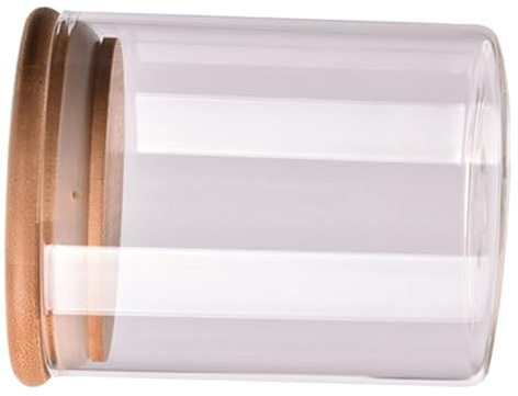 DECOMELODY Vasetto in Vetro Trasparente Da Contenitore Ermetico Per Alimenti Adatto Per Tè in Foglie Caffè Chicchi Di Zucchero Con Coperchio in Bambù