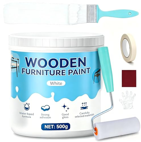 AllisWay Pintura Blanca Madera, Base acuosa, No Requiere Lijado, 500 g