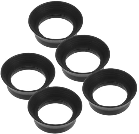 JEWEDECO Rubber Eyepiece Black Eyepiece Shield 5pcs for Microscope and Binoculars Easy and Secure Fit, Lens Guarding Protective Cover Fits 29-31mm Od for Scientific Research and Astronomy