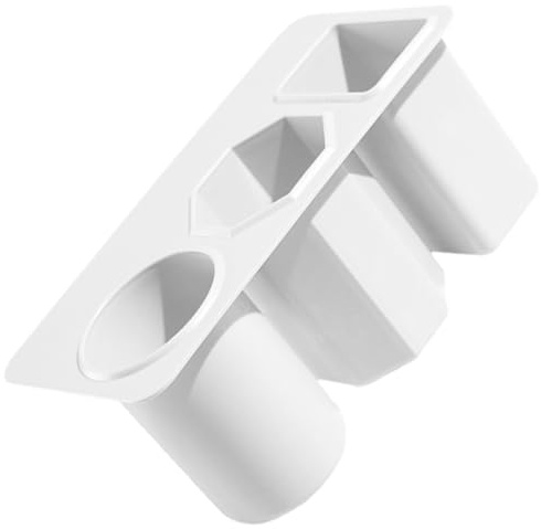 ERINGOGO White 3-compartment Desktop Pen Holder Large Capacity Stationery Box Lightweight Space-saving Hips Material Organizer for Home and Hotel Use
