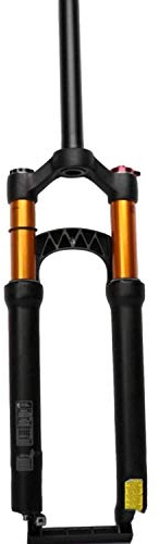 ZTZ 26/27.5 Kashima MTB Bike Front Travel 120mm Air suspension fork 9 * 100mm QR XC AM Mountain Bicycle Front Forks (matte black + silver inner tube) (Gold, 27.5‘’)