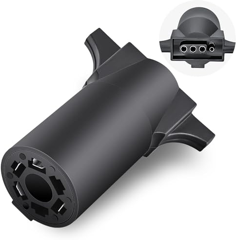 Nilight 7 Way to 4-Way Flat Blade Trailer Adapter Waterproof Rugged Nylon Housing 7 Pin to 4-pin Wiring Connector