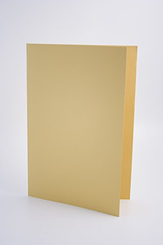 Exacompta - Ref FS250-50-YLWZ – Guildhall – quadratischer Schnittmappe, 250 g/m², mittelschwer, Manilla, 349 x 242 mm, A4 und Kanzleipapier, ca. 100 Blatt, Blauer Engel zertifiziert – gelb, 50 Stück