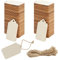 BELLE VOUS DIY Holz Etiketten Anhänger zum Basteln Natur Blanko (100 STK) 3,7 x 6,8cm Holzplättchen Rechteckig Rustikale Holz Anhänger mit Schnur als Geschenkanhänger Hochzeit & Weihnachts Holz Deko