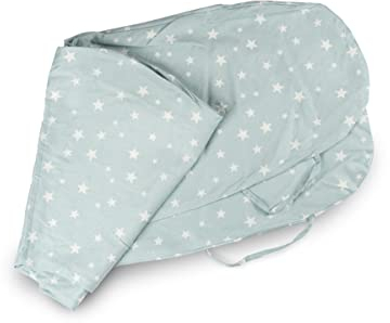 Ehrenkind® Stillkissenbezug 190x30cm aus Bio Baumwolle | Bezug für Seitenschläfer-Kissen & Lagerungskissen Baby | GRAUBLAU Sterne