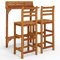 vidaXL Balkon Bar Set 3-TLG. Bistroset Balkonmöbel Sitzgruppe Bartisch Stehtisch Barhocker Barstuhl Balkonset Bistrotisch Pflanzenständer Massivholz Akazie