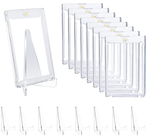 SWAWIS 8 Juegos Fundas Magnéticas Tarjetero 35PT Cartas Coleccionables Marco más Soportes Protección UV