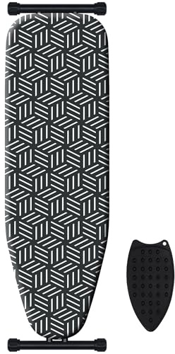 caius Ironing Board, Compact and Space Saver Full Size Ironing Board, Extra Wide Ironing Area with Extra Thick Heavy Duty Padded Cover, Stable Structure, Easy to Fold