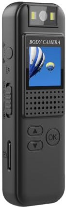 Andoer Body Cam con audio y video mini cámara corporal True 1080P cámara de cuerpo pequeño cámara de video de bolsillo personal Cámara portátil para cursos Fechado carrera entrega casa policía