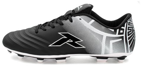 RUNIC Soccer Cleats for Men - Firm Ground Soccer Shoes with Multi-Shaped Studs, Football Shoes with Textured Forefoot, Soft Lining, Flexible Upper, and Reinforced Stitching