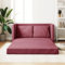 IKAYAA Sofa Bett - Weißrot, 112x174x55 cm, Polyester, Metall, Sofa mit Schlaffunktion, Wohnzimmer, Schlafzimmer