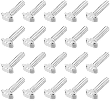PATIKIL Tornillo de Cabeza Martillo T M8x30, 20 Piezas T Slot Drop In Bolt Hammer Head Bolts para Perfil de Aluminio Estándar Europeo Serie 2020