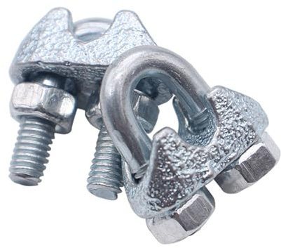 Abrazadera de clip de cable de alambre de 1/8 pulgadas, clips de cuerda de alambre chapados en zinc, 40 piezas (M3)
