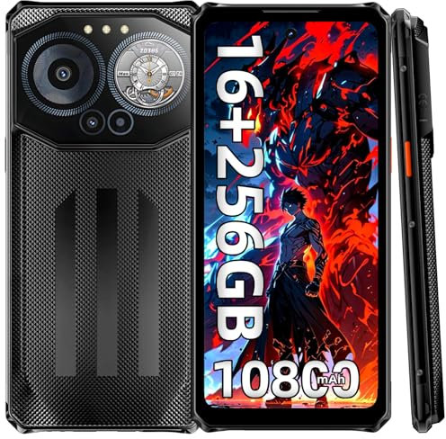 IIIF150 B3C Outdoor Smartphone, 10800mAh, 16GB RAM+256GB ROM Outdoor Handy Ohne Vertrag, 6.6 Bildschirm & 1.1 Sub Bildschirm, Android 14 Baustellenhandy, 50MP Kamera, IP68 Wasserdicht, Dual 4G SIM