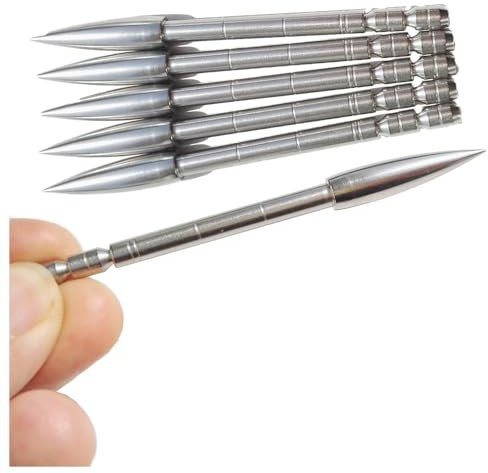HNZMDY Lot de 12 Pointes de flèches en Acier Inoxydable pour tir à l'arc 100 Grains Compatibles avec Les fûts de flèches de 4,2 mm de diamètre intérieur Idéales pour la Pratique en extérieur, la