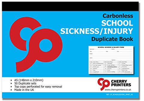 Cherry NCR skolsjukdom och skada duplikerad bok A5 (148 mm x 210 mm) 50 uppsättningar utan kolsyrade