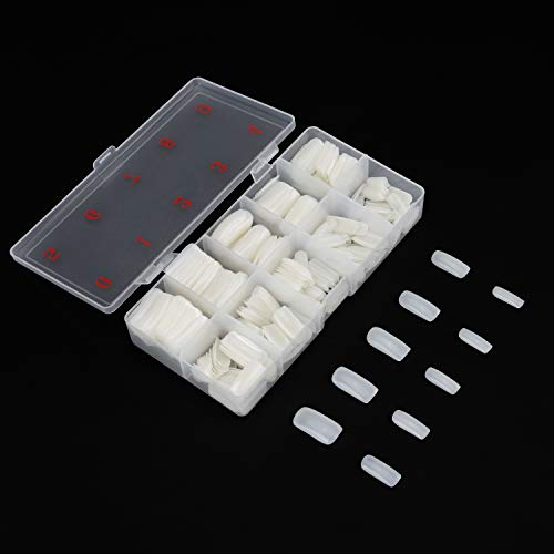 500 künstliche Nägel, 10 Größen, natürliche künstliche Nägel, Acryl, Kunstnägel, Kunstnägel, Kunstnägel, DIY, künstliche Nägel, mit Box (natürlich)