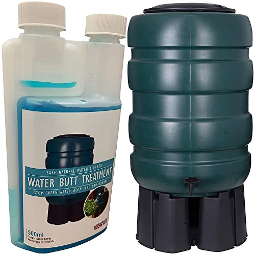 Water Butt Barrels Rain Collectors Medium, Large & Extra Large With Special Formula UV Blocker Treatment Cleaner Full Kits (1 Treatment Bottle On Its Own)