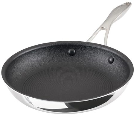 Circulon Scratch Defense Stainless Steel Frying Pan with Extreme Non Stick: 25cm Induction Frying Pan, All Hob Suitable