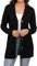 Aottori Damen Strickjacke Langarm Cardigan Grobstrick Elegant Strickmantel Open Front Casual Pullover Strick mit Knöpfen und Taschen Schwarz M