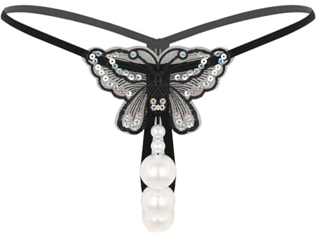 RUNQHUI Mini String Femme Ficelle Sexy String Ouvert Slip Dentelle Lingerie sous-vêtement M-XL Type C L