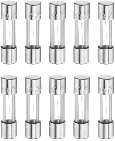 sourcing map 10pcs Fuses 3A 250 Volt Fast Blow Glass Fuse F3AL250V 5x20mm Fast Acting Fuses for Christmas Light Electrical Systems Microwave Ovens TVs Fans Lights Oven