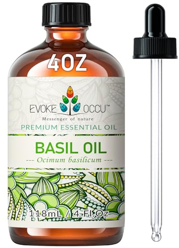 EVOKE OCCU Aceite Esencial de Albahaca para Difusor, DIY & Herbal
