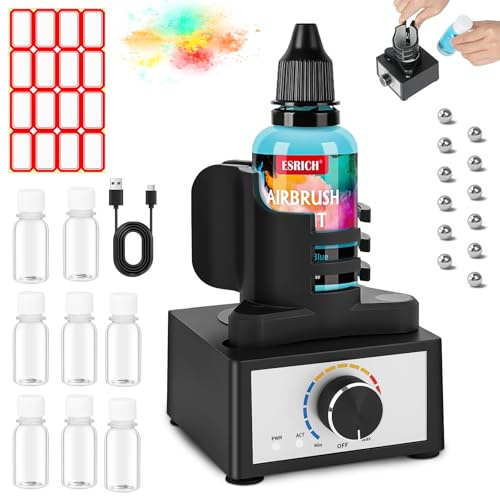 HOTUT Paint Shaker Mixer, Mini Vortex-Mixer, gör-det-själv-modell Paint Shaker, 3 hastighetsjustering, 300–2400 varv/min, 10–100 ml kapacitet, färgblandare för akrylfärg, labb, nagellack
