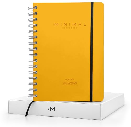MINIMAL Agenda 2026 2027 Semana Vista Vertical A5 - Julio 2026 a Junio 2027 – Agenda Escolar con Planificador Semanal, Mensual y Anual - Agenda Semanal con Calendario 2026-2027 - Español