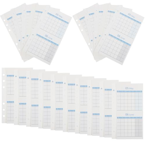 Cabilock Planificateur Mensuel A6 Double-face Non Daté 20 Feuilles pour Organiseur Budget Repas Insert Papier Calendrier Personnalisable pour Bureau et Usage Personnel