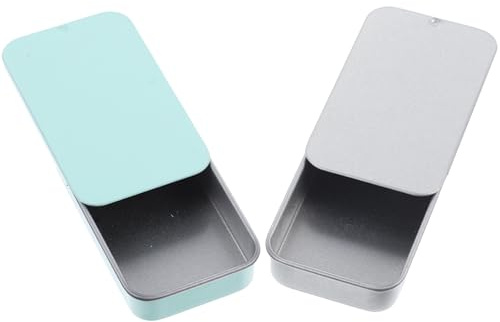 Balacoo 2pcs Bird Snack Box with Slide to Open Design Metal Bird Feeder Food Container Waterproof and Simple Convenient Style for Patio Use