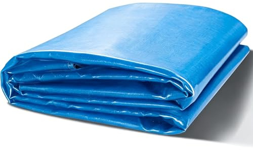 Stor Storlek Blå HDPE-dammliner 15x20FT Heavy Duty Vattentät Membran, Punkteringssäker Dammfoder För Stor Vattenbruksdamm, Utomhuspool(5x5m)