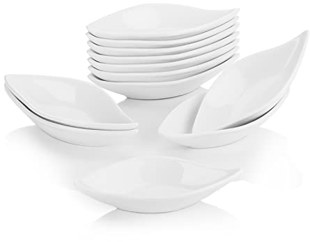 MALACASA, Serie Ramekin.Dish, 12-teiliges Set Super Mini 4,75 Zoll / 12 x 2,2 x 2,2 cm Schüssel aus Porzellan, Dessertschale, Snackschale, Vorspeise