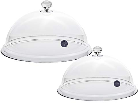 D & D Cloche FUMOIR - FUMOIR DE Table - Cloches Smoking, Dome Smoking, Plastic Cloche Transparente pour Fumer Froid, Paquet de 2, Diamètre 20cm et 25 cm