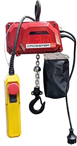 Elektrischer Kettenzug CROSSFER BDH-150 mit 150Kg Hubkraft, Kettenlänge 6 Meter, Automatische Endabschaltung oben und unten, Handbedienung mit Not-Aus Funktion, Elektrokettenzug mit 230V Motor