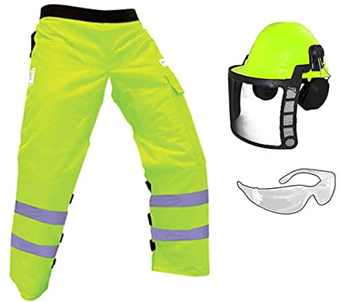 Forester OEM Arborist Forestry Professional Cutter's Combo Kit Chaps Helmet (40, Safety Green Chap Kit)