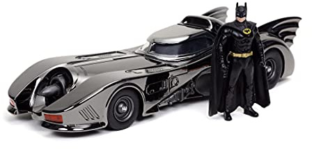 Jada Toys Next Level 1989 Batmobil, Modellauto, 1:24, öffnendes Cockpit, aufklappbare Kanonen, Heckklappe zum Öffnen, inkl. Batman Figur, Sonderedition, einzeln nummerierte Verpackung, schwarz Chrom 253215009
