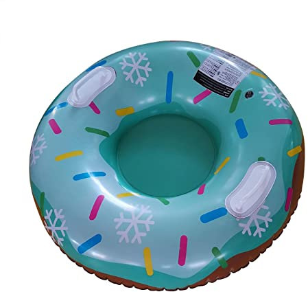 zhandouji Aufblasbare Schlitten für Kinder Erwachsene,Aufblasbare Frostschutz Snow Tube Schlitten Verdicken PVC Robuster Rodelreifen Schneereifen Schnee Reifen Snowtube mit Handgriff