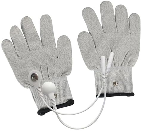 Healeved Guantes De Electrodos Guantes Electricos Masajeador De Calor Manual Guantes Eléctricos Guantes De Masaje Soporte Gris Soporte Para Microondas Mano 1 Par Guantes
