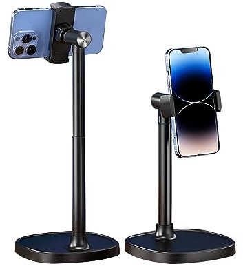 Supporto per cellulare da scrivania, altezza regolabile, supporto per telefono inclinato, girevole a 360 gradi, compatibile con iPhone, Samsung Galaxy, Huawei, Xiaomi
