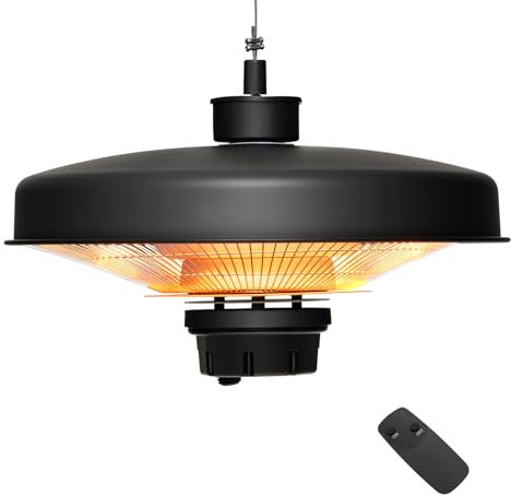 COSTWAY 2000W Riscaldatore Radiante a Soffitto, Riscaldatore Elettrico Infrarossi per Esterni con Telecomando, Impermeabile e Protezione da Surriscaldamento, per Giardino Portico e Gazebo