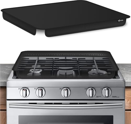 FLASLD Soft Gas Stove Burner Cover Fabric Mat, 29.5×21 Inches Foldable Easy Clean Gas Stove Protector, Anti Dust Stove Covers, Washable Stove Guard Top Protector