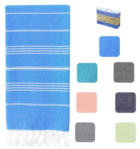 MyStilo® XXL Saunahandtuch Hamamtuch - Großes, Weiches Badetuch 100x200cm, Schnelltrocknend - Premium Strandtuch, Beach Towel, Handtuch für Männer, Frauen, Yoga und Fitness (Himmelblau)