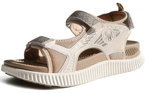 KuaiLu Sandals Women Orthotic Arch Support Recovery Sliders Beige 6